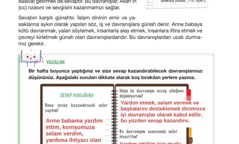 4. Sınıf Meb Yayınları Din Kültürü Ve Ahlak Bilgisi Ders Kitabı Sayfa 24 Cevapları