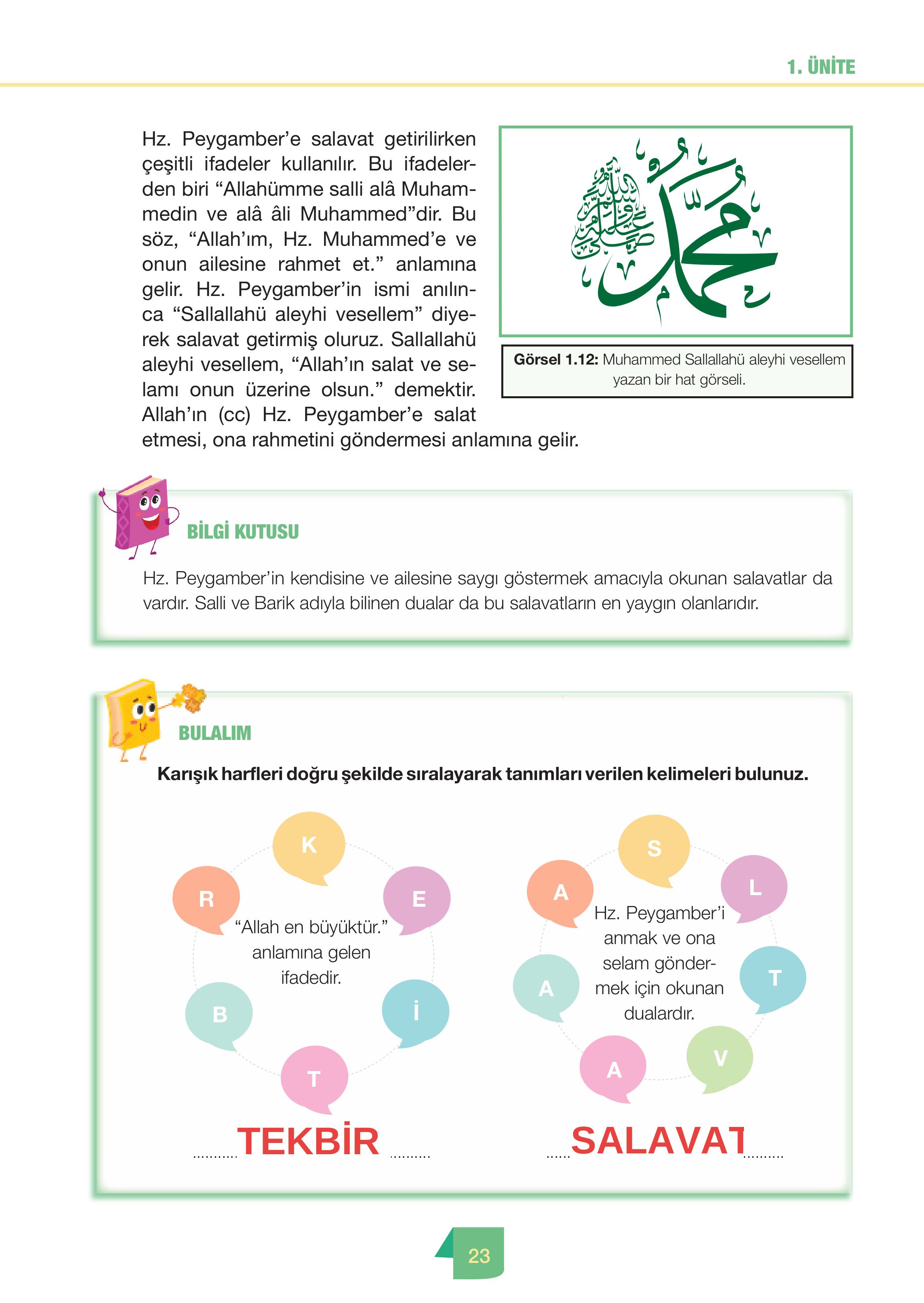 4. Sınıf Meb Yayınları Din Kültürü Ve Ahlak Bilgisi Ders Kitabı Sayfa 23 Cevapları