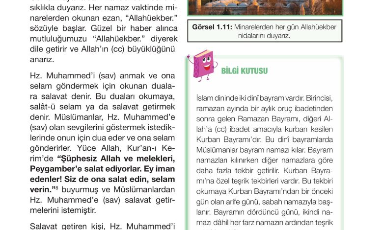 4. Sınıf Meb Yayınları Din Kültürü Ve Ahlak Bilgisi Ders Kitabı Sayfa 22 Cevapları