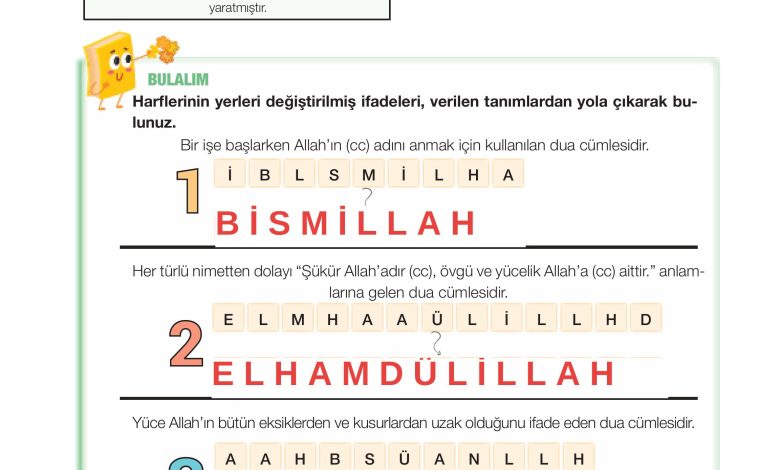 4. Sınıf Meb Yayınları Din Kültürü Ve Ahlak Bilgisi Ders Kitabı Sayfa 21 Cevapları