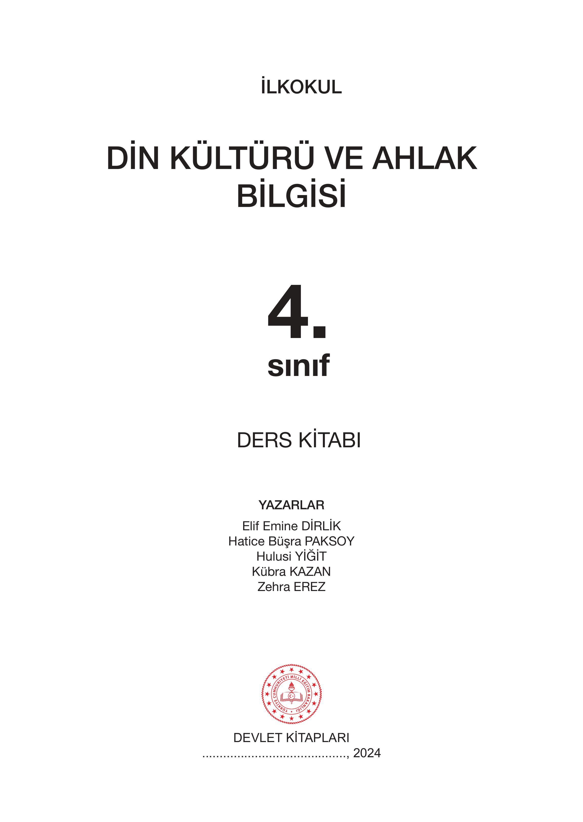 4. Sınıf Meb Yayınları Din Kültürü Ve Ahlak Bilgisi Ders Kitabı Sayfa 1 Cevapları