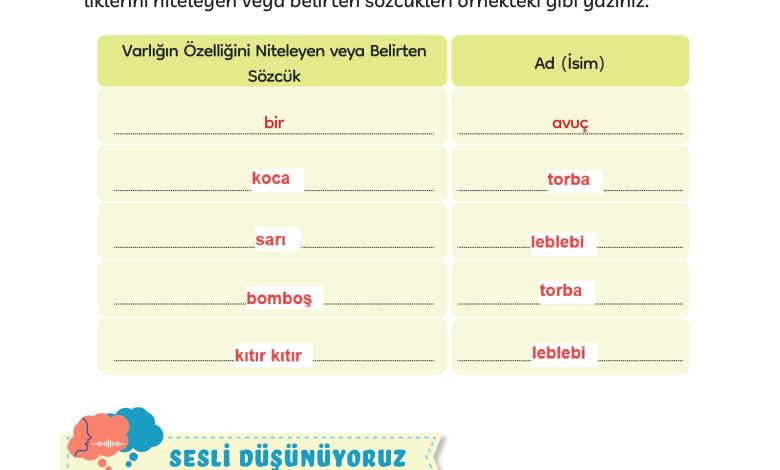 3. Sınıf Meb Yayınları Türkçe Ders Kitabı Sayfa 109 Cevapları