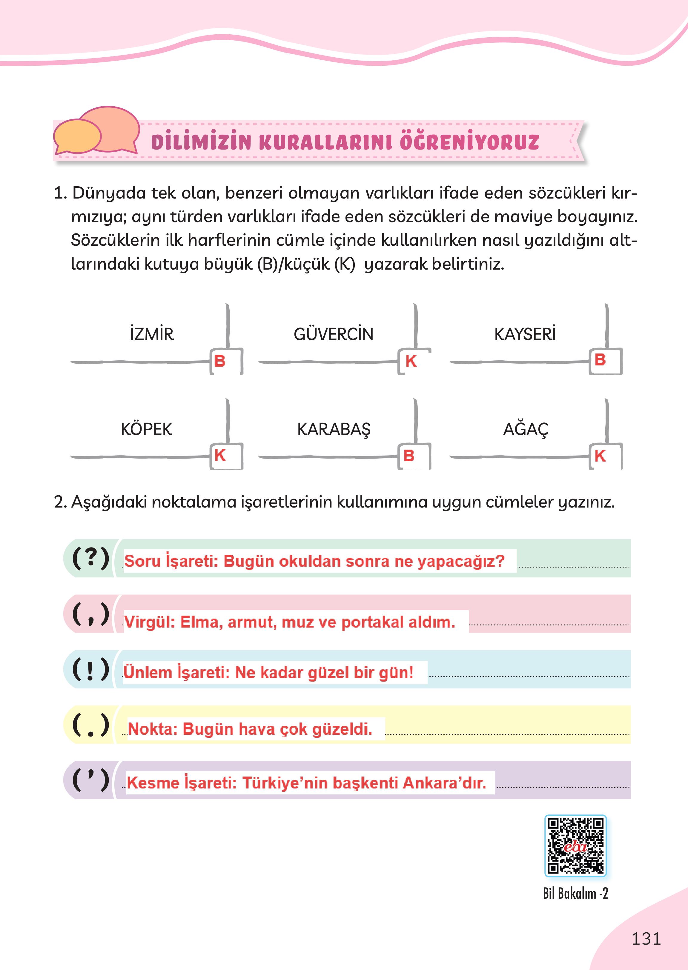 3. Sınıf Meb Yayınları Türkçe Ders Kitabı Sayfa 131 Cevapları