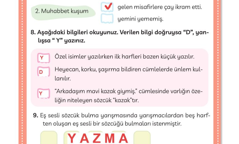 3. Sınıf Meb Yayınları Türkçe Ders Kitabı Sayfa 153 Cevapları