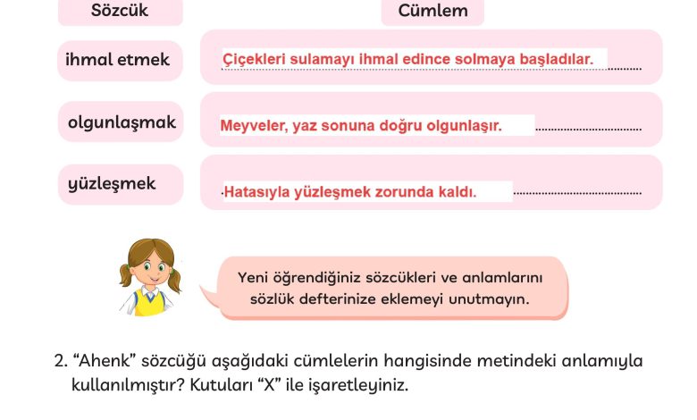 3. Sınıf Meb Yayınları Türkçe Ders Kitabı Sayfa 160 Cevapları