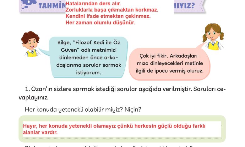 3. Sınıf Meb Yayınları Türkçe Ders Kitabı Sayfa 165 Cevapları