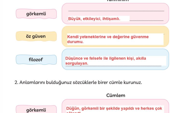 3. Sınıf Meb Yayınları Türkçe Ders Kitabı Sayfa 167 Cevapları