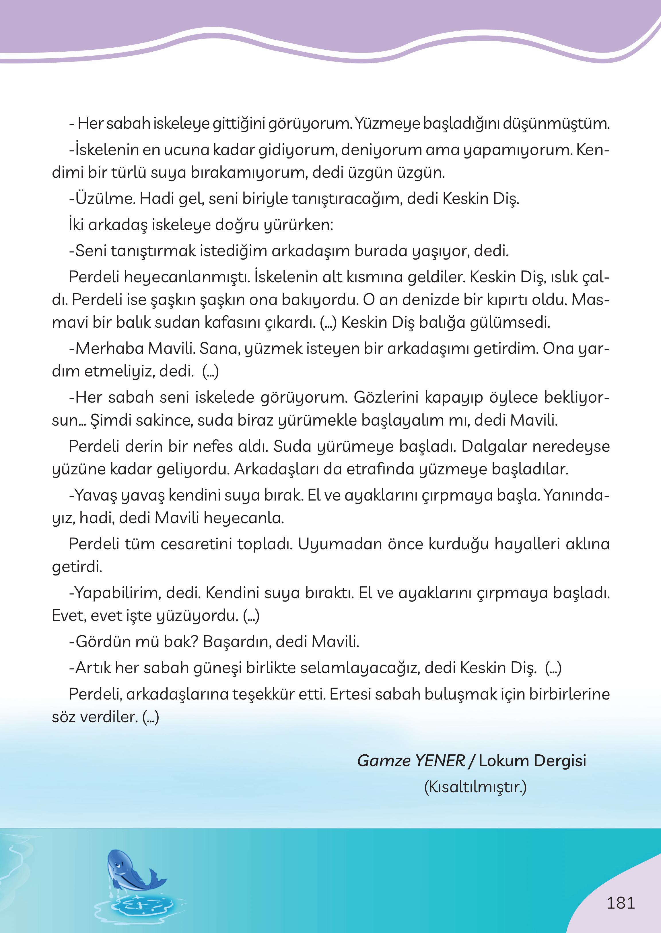 3. Sınıf Meb Yayınları Türkçe Ders Kitabı Sayfa 181 Cevapları