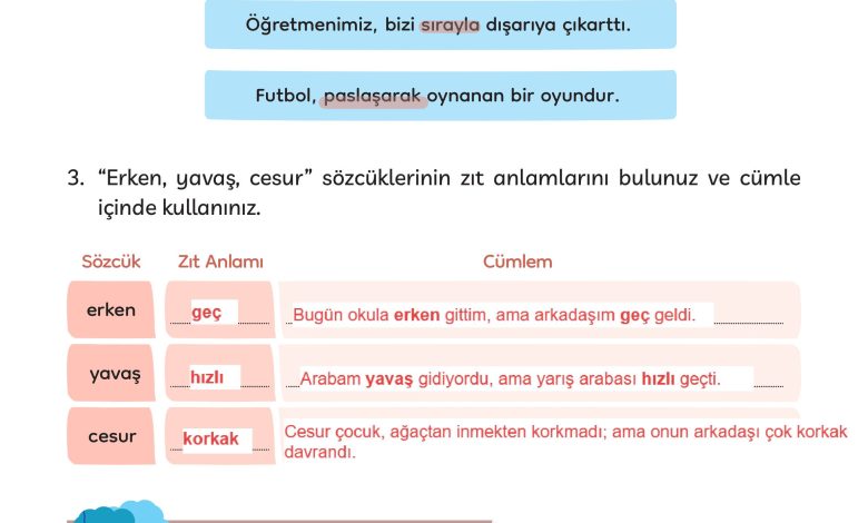 3. Sınıf Meb Yayınları Türkçe Ders Kitabı Sayfa 201 Cevapları