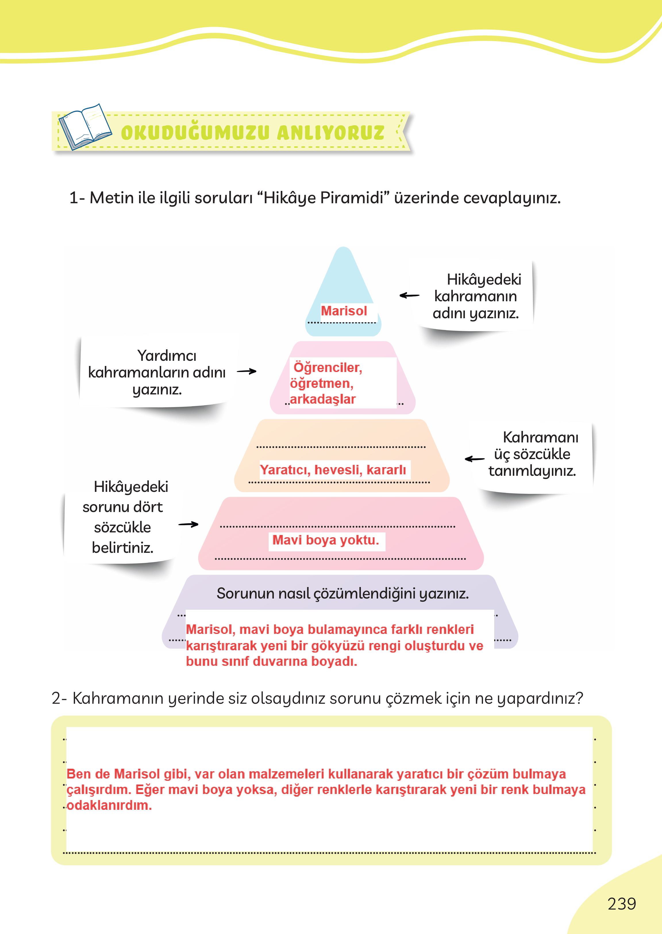 3. Sınıf Meb Yayınları Türkçe Ders Kitabı Sayfa 239 Cevapları