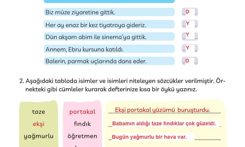 3. Sınıf Meb Yayınları Türkçe Ders Kitabı Sayfa 251 Cevapları