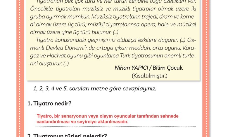 3. Sınıf Meb Yayınları Türkçe Ders Kitabı Sayfa 257 Cevapları