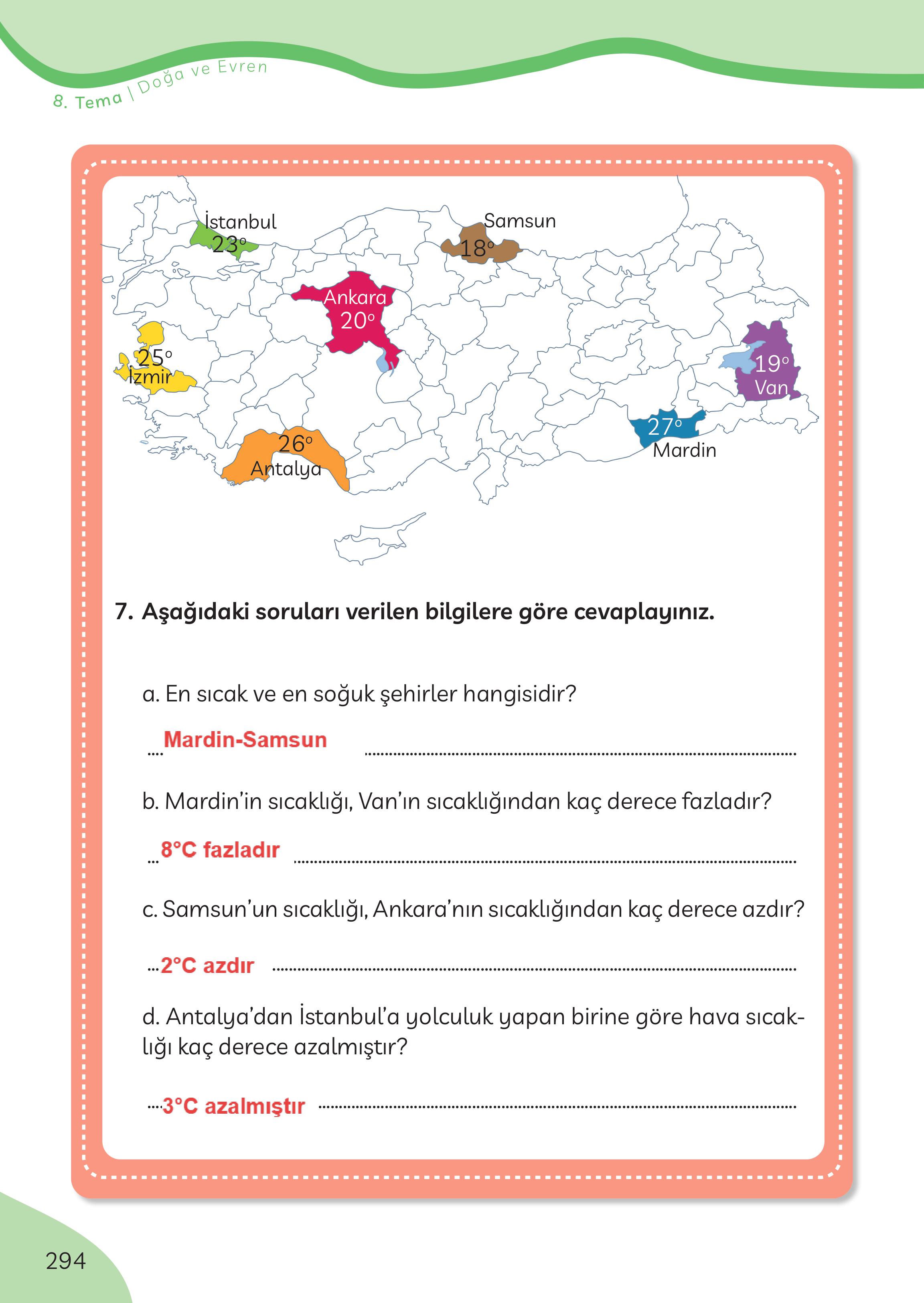 3. Sınıf Meb Yayınları Türkçe Ders Kitabı Sayfa 294 Cevapları