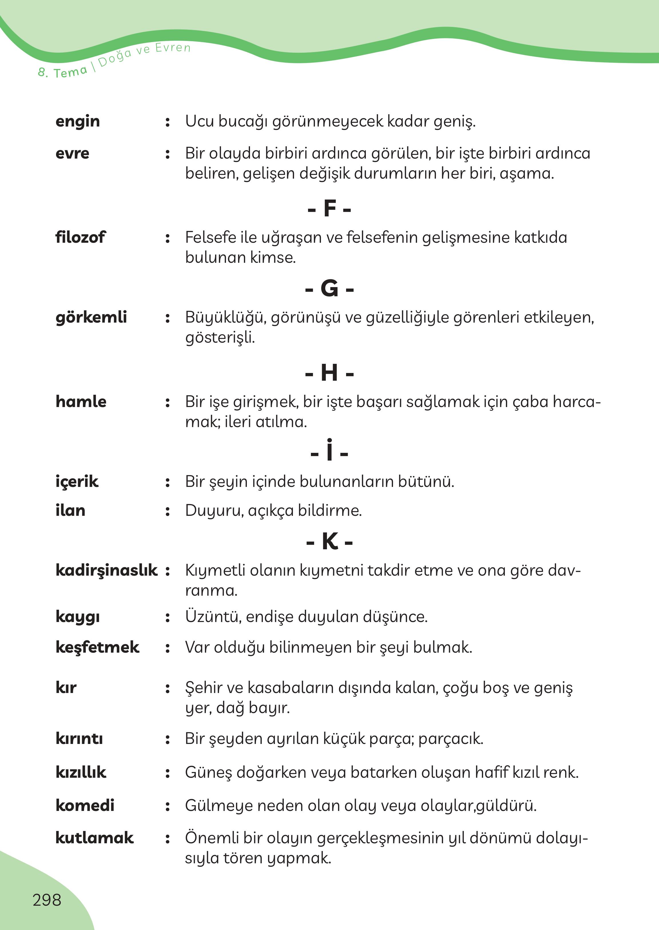 3. Sınıf Meb Yayınları Türkçe Ders Kitabı Sayfa 298 Cevapları