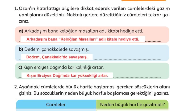 3. Sınıf Meb Yayınları Türkçe Ders Kitabı Sayfa 30 Cevapları