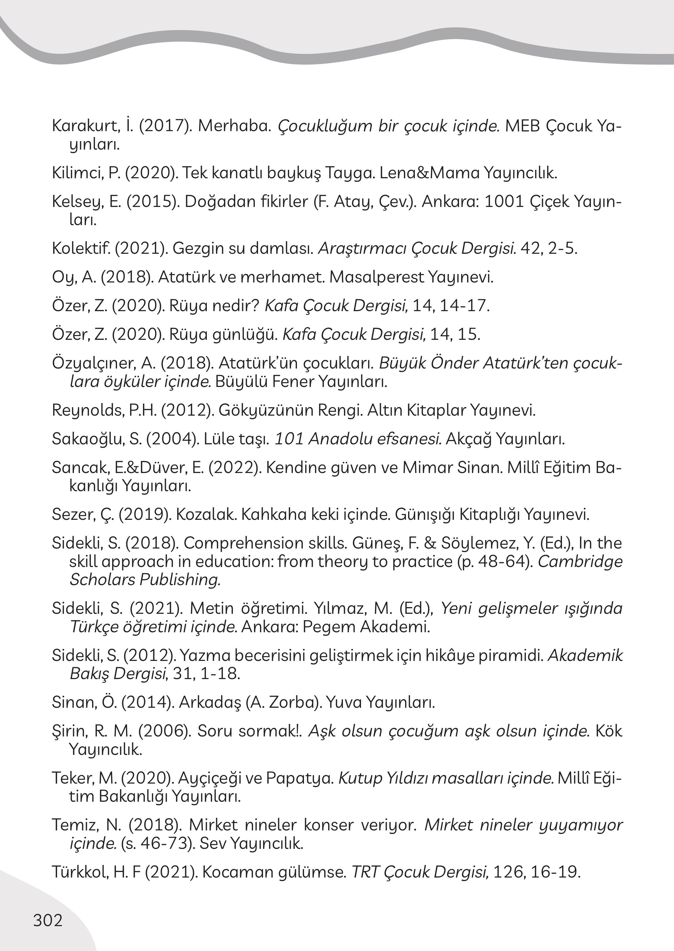 3. Sınıf Meb Yayınları Türkçe Ders Kitabı Sayfa 302 Cevapları