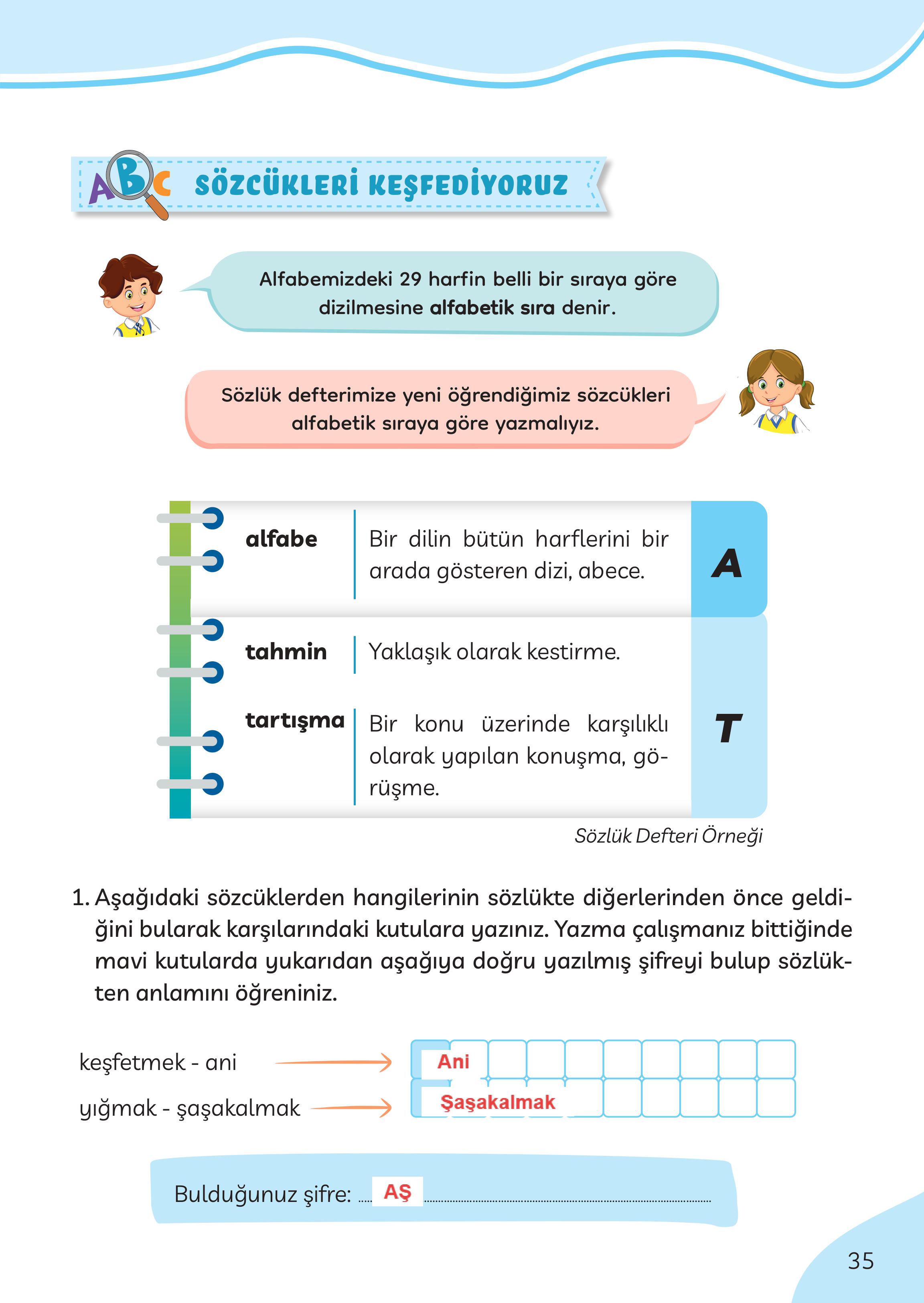 3. Sınıf Meb Yayınları Türkçe Ders Kitabı Sayfa 35 Cevapları