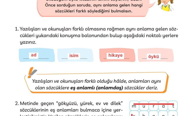 3. Sınıf Meb Yayınları Türkçe Ders Kitabı Sayfa 38 Cevapları