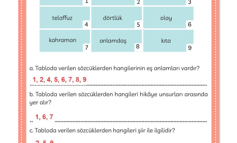 3. Sınıf Meb Yayınları Türkçe Ders Kitabı Sayfa 44 Cevapları