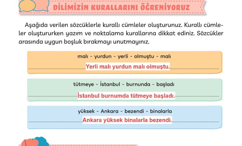 3. Sınıf Meb Yayınları Türkçe Ders Kitabı Sayfa 61 Cevapları