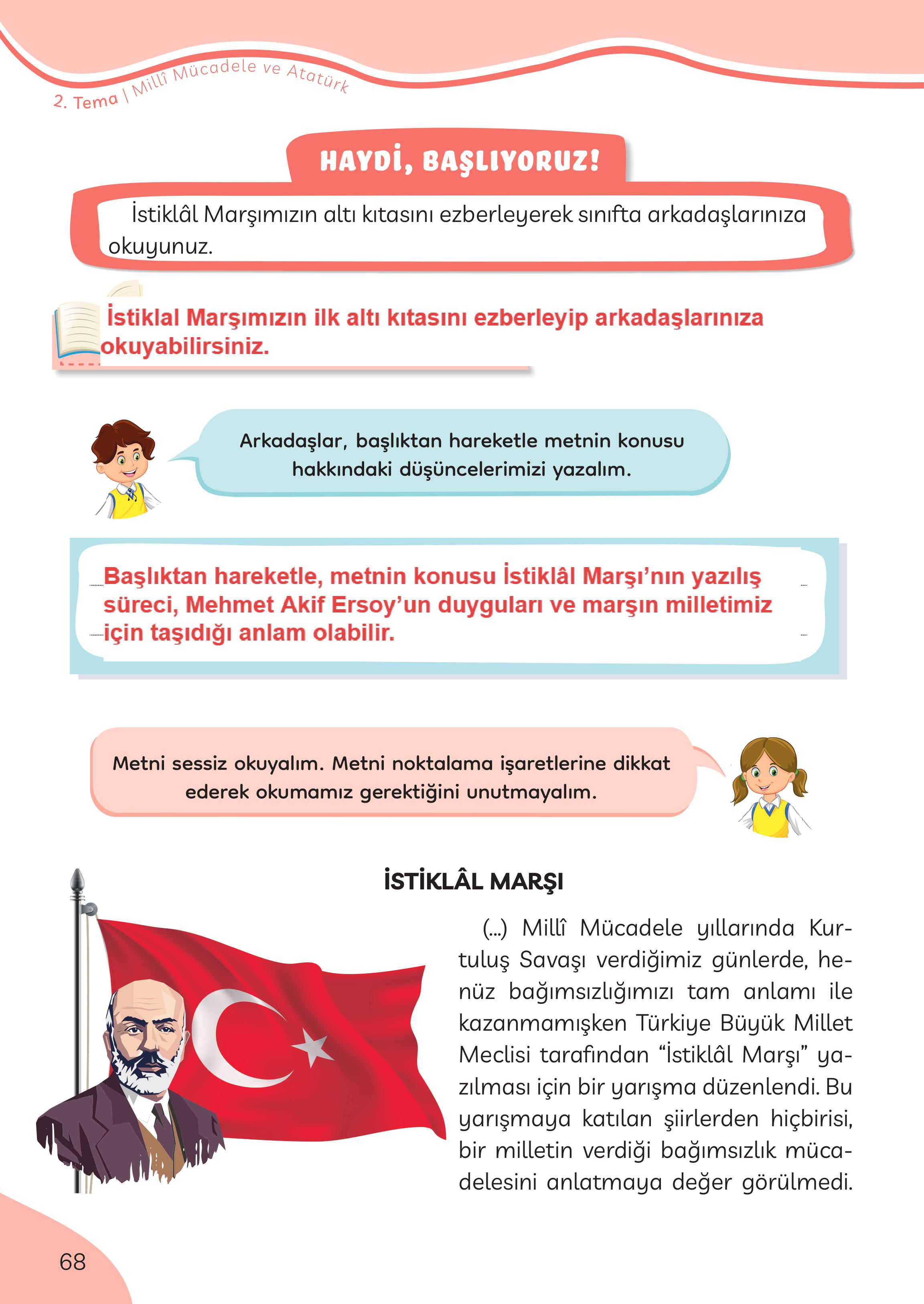 3. Sınıf Meb Yayınları Türkçe Ders Kitabı Sayfa 68 Cevapları