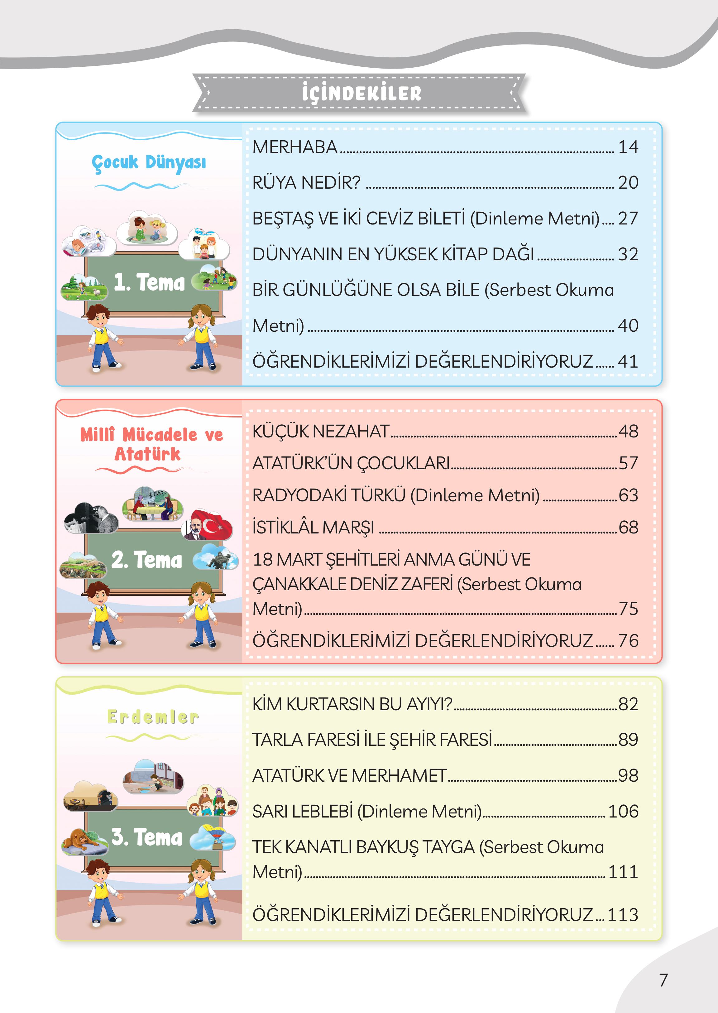 3. Sınıf Meb Yayınları Türkçe Ders Kitabı Sayfa 7 Cevapları