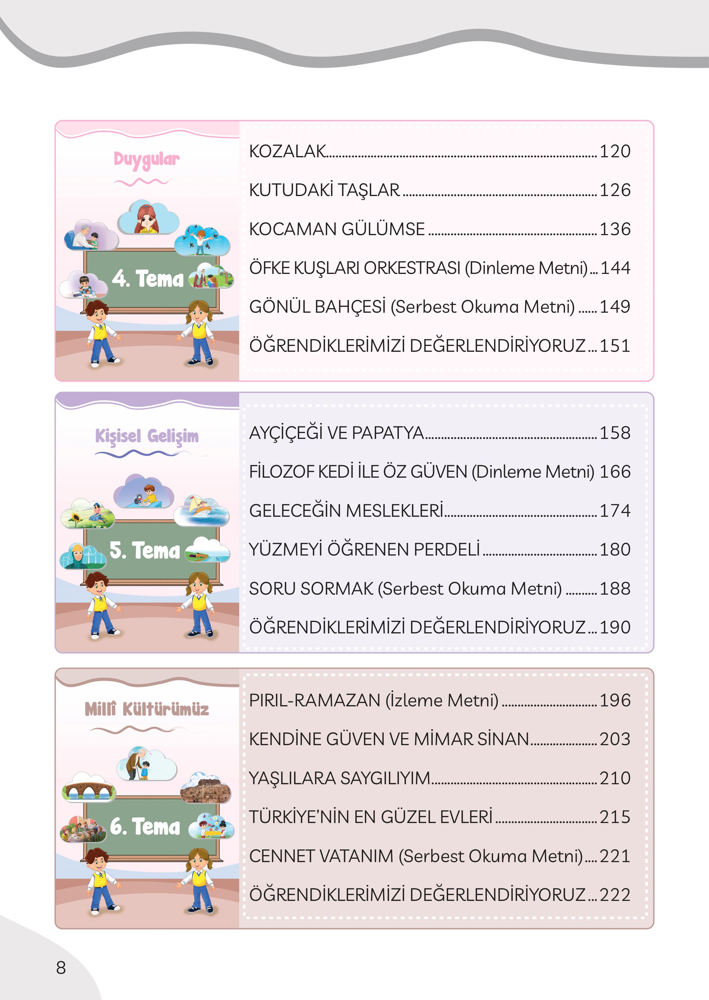 3. Sınıf Meb Yayınları Türkçe Ders Kitabı Sayfa 8 Cevapları