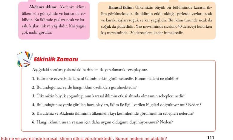 6. Sınıf Evos Yayınları Sosyal Bilgiler Ders Kitabı Sayfa 111 Cevapları