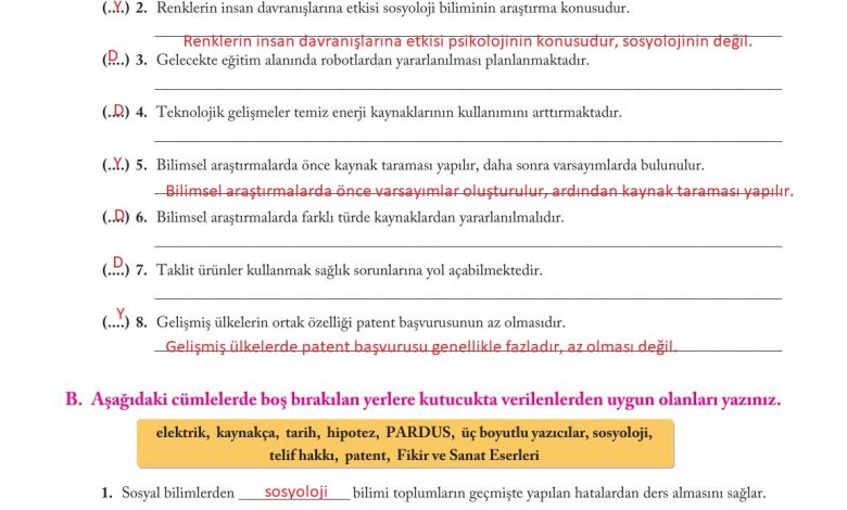 6. Sınıf Evos Yayınları Sosyal Bilgiler Ders Kitabı Sayfa 157 Cevapları