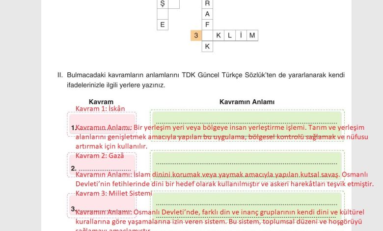 7. Sınıf Yıldırım Yayınları Sosyal Bilgiler Ders Kitabı Sayfa 112 Cevapları