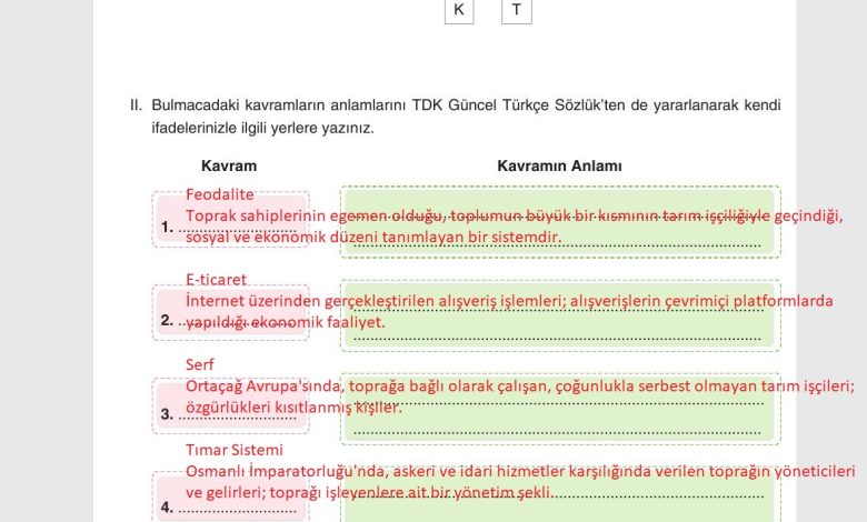 7. Sınıf Yıldırım Yayınları Sosyal Bilgiler Ders Kitabı Sayfa 182 Cevapları