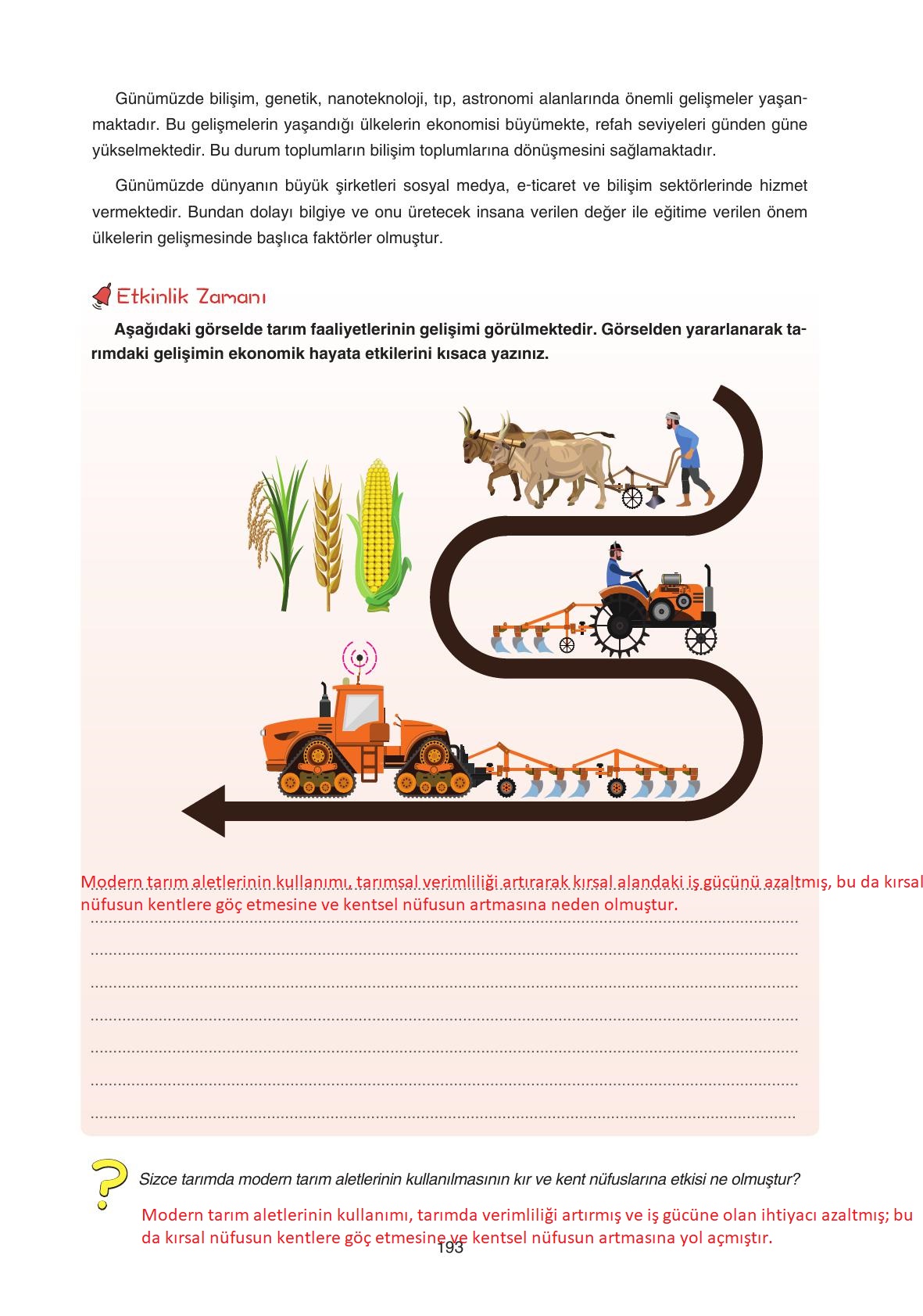 7. Sınıf Yıldırım Yayınları Sosyal Bilgiler Ders Kitabı Sayfa 193 Cevapları