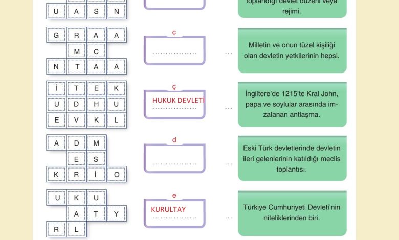 7. Sınıf Yıldırım Yayınları Sosyal Bilgiler Ders Kitabı Sayfa 239 Cevapları