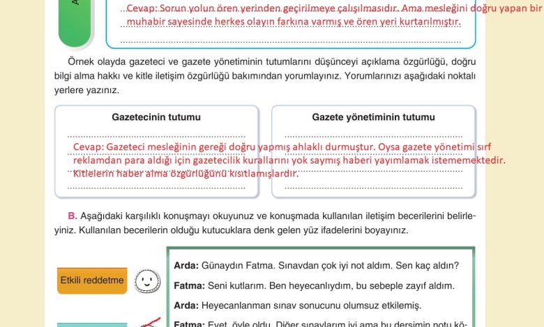 7. Sınıf Yıldırım Yayınları Sosyal Bilgiler Ders Kitabı Sayfa 39 Cevapları