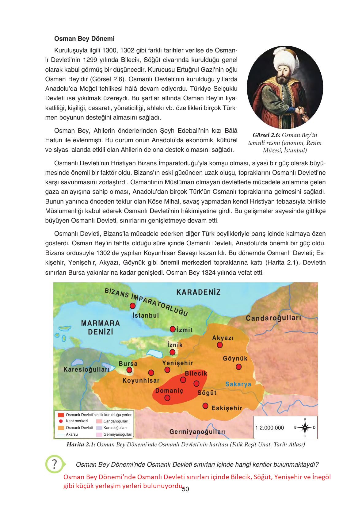 7. Sınıf Yıldırım Yayınları Sosyal Bilgiler Ders Kitabı Sayfa 50 Cevapları