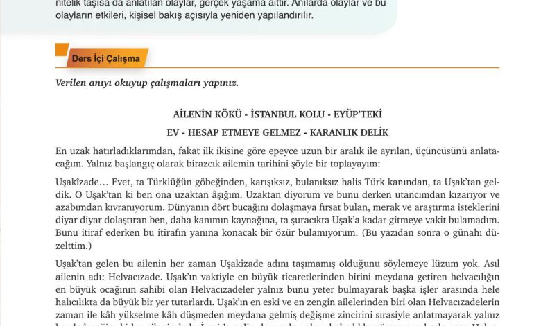 9. Sınıf Meb Yayınları Türkçe Ders Kitabı Sayfa 107 Cevapları