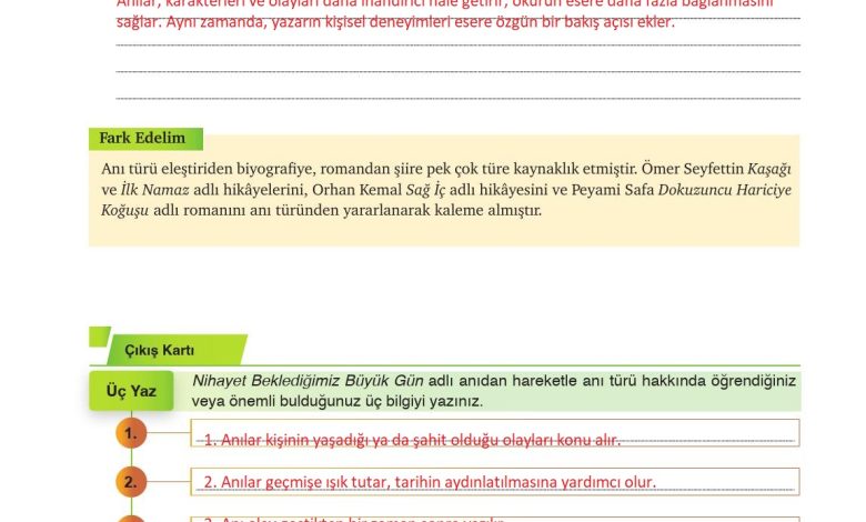 9. Sınıf Meb Yayınları Türkçe Ders Kitabı Sayfa 115 Cevapları