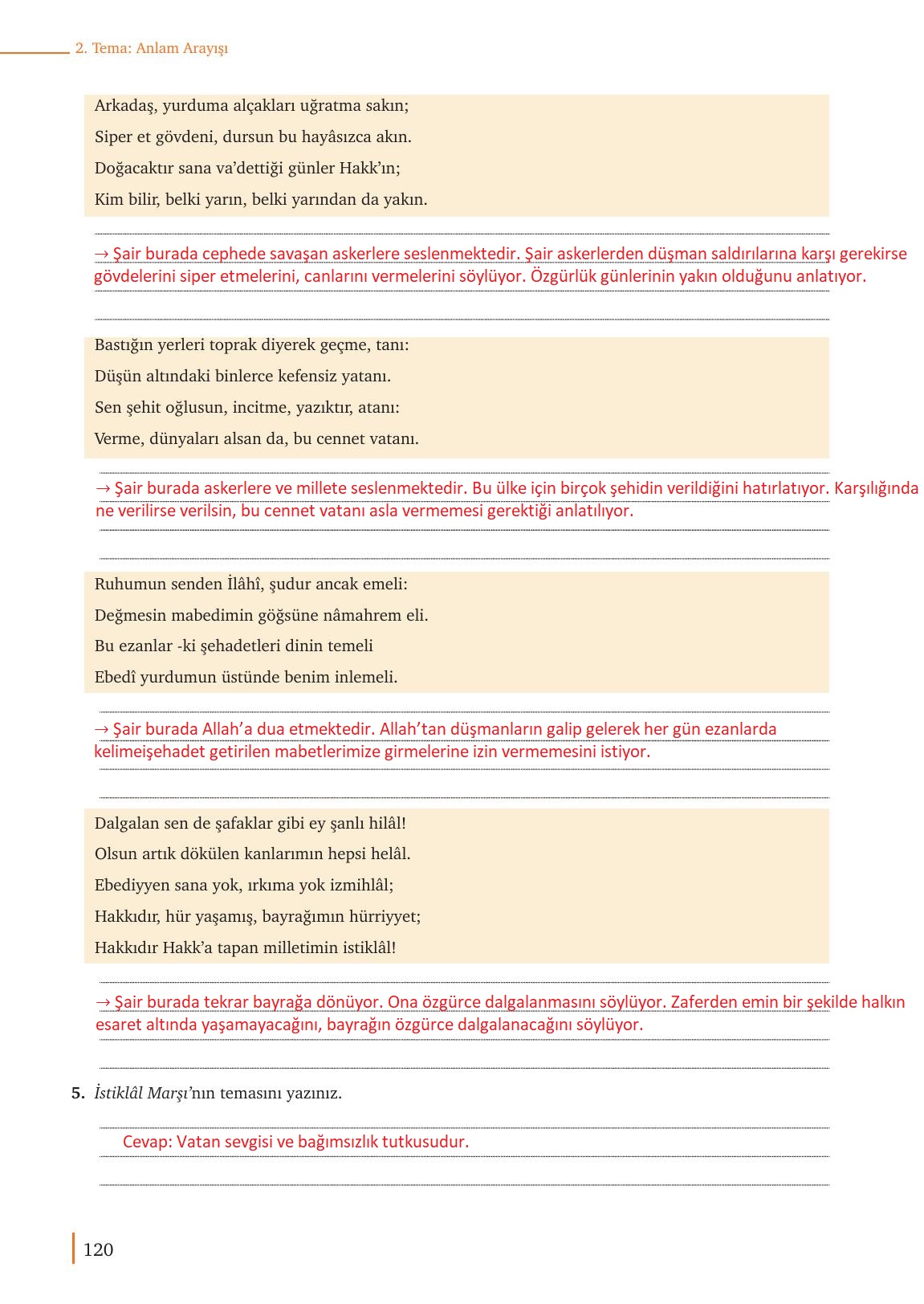 9. Sınıf Meb Yayınları Türkçe Ders Kitabı Sayfa 120 Cevapları