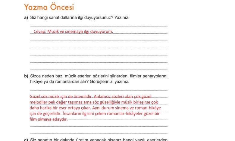 9. Sınıf Meb Yayınları Türkçe Ders Kitabı Sayfa 139 Cevapları