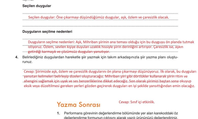 9. Sınıf Meb Yayınları Türkçe Ders Kitabı Sayfa 142 Cevapları