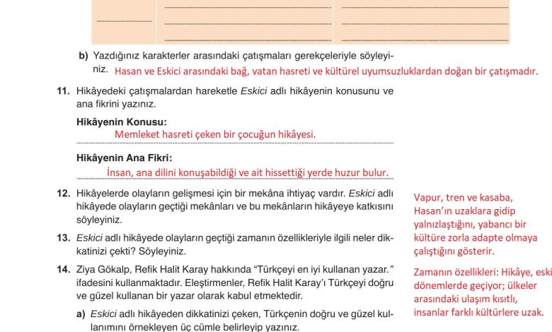 9. Sınıf Meb Yayınları Türkçe Ders Kitabı Sayfa 161 Cevapları