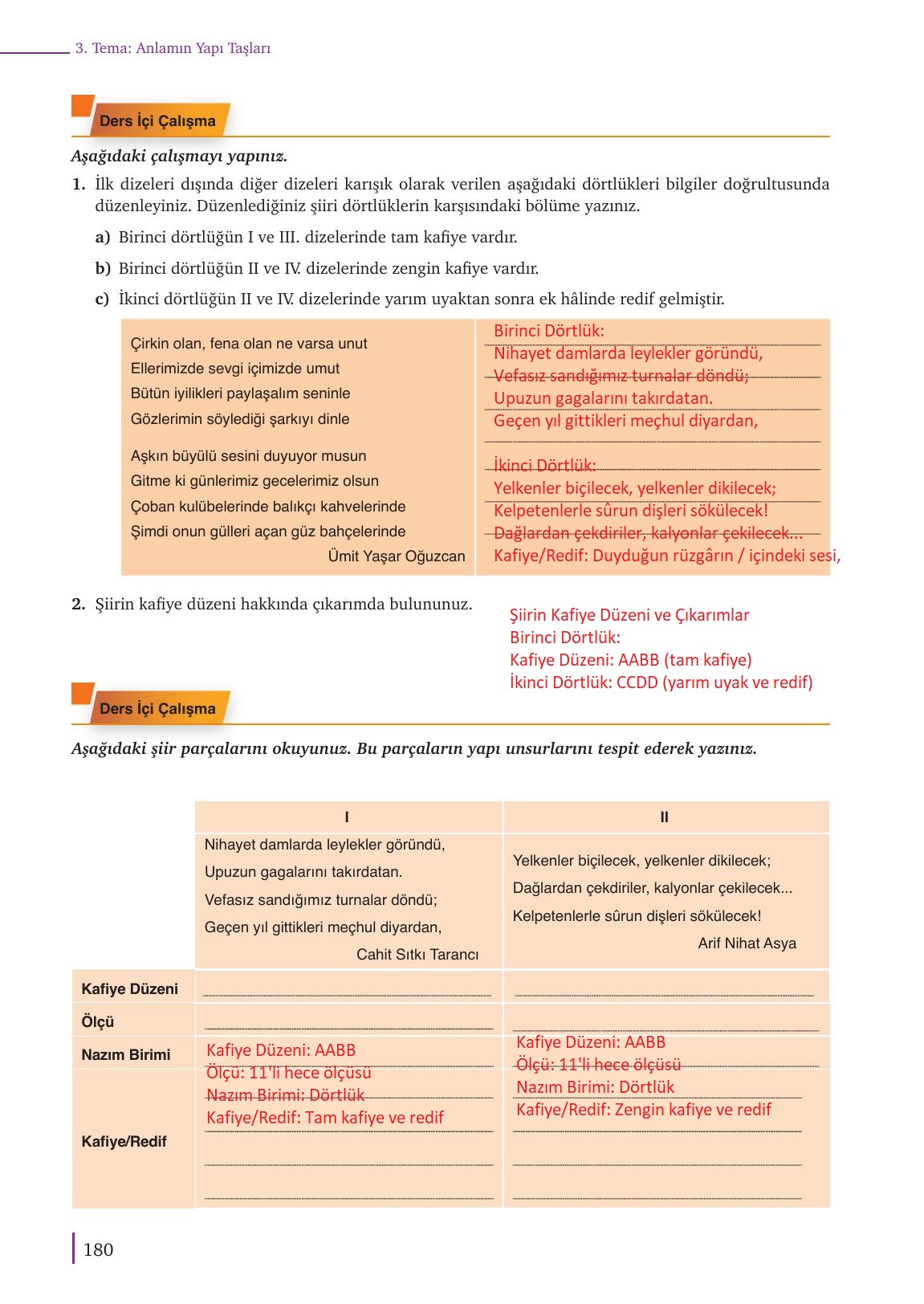 9. Sınıf Meb Yayınları Türkçe Ders Kitabı Sayfa 180 Cevapları