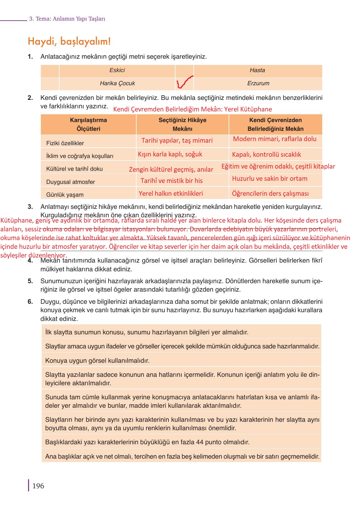 9. Sınıf Meb Yayınları Türkçe Ders Kitabı Sayfa 196 Cevapları