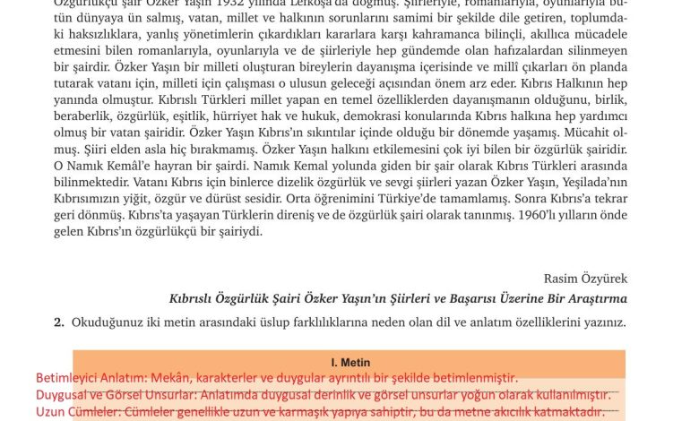 9. Sınıf Meb Yayınları Türkçe Ders Kitabı Sayfa 236 Cevapları