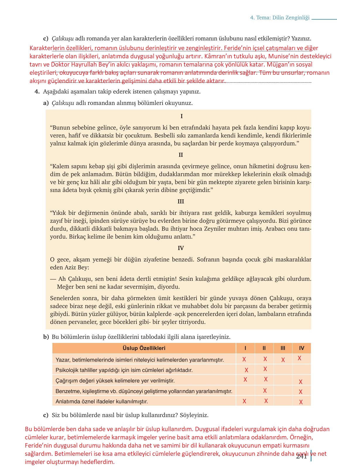 9. Sınıf Meb Yayınları Türkçe Ders Kitabı Sayfa 241 Cevapları