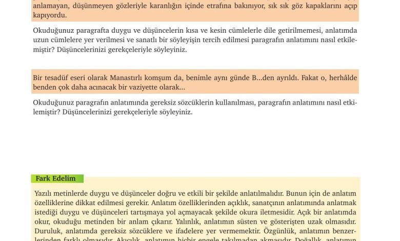 9. Sınıf Meb Yayınları Türkçe Ders Kitabı Sayfa 246 Cevapları