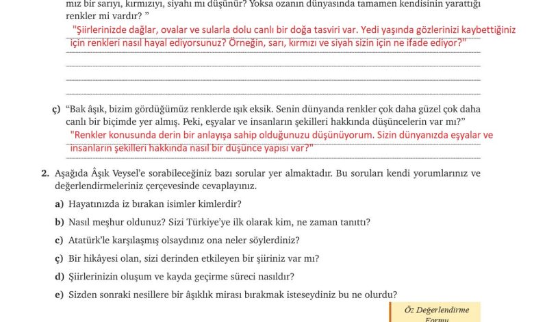 9. Sınıf Meb Yayınları Türkçe Ders Kitabı Sayfa 292 Cevapları