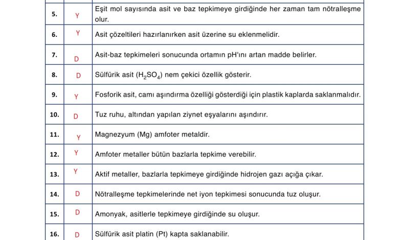 10. Sınıf Ata Yayıncılık Kimya Ders Kitabı Sayfa 152 Cevapları