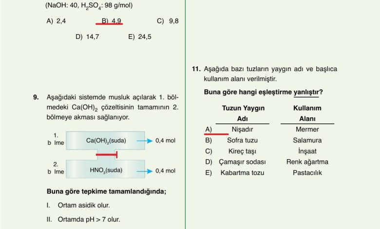 10. Sınıf Ata Yayıncılık Kimya Ders Kitabı Sayfa 167 Cevapları