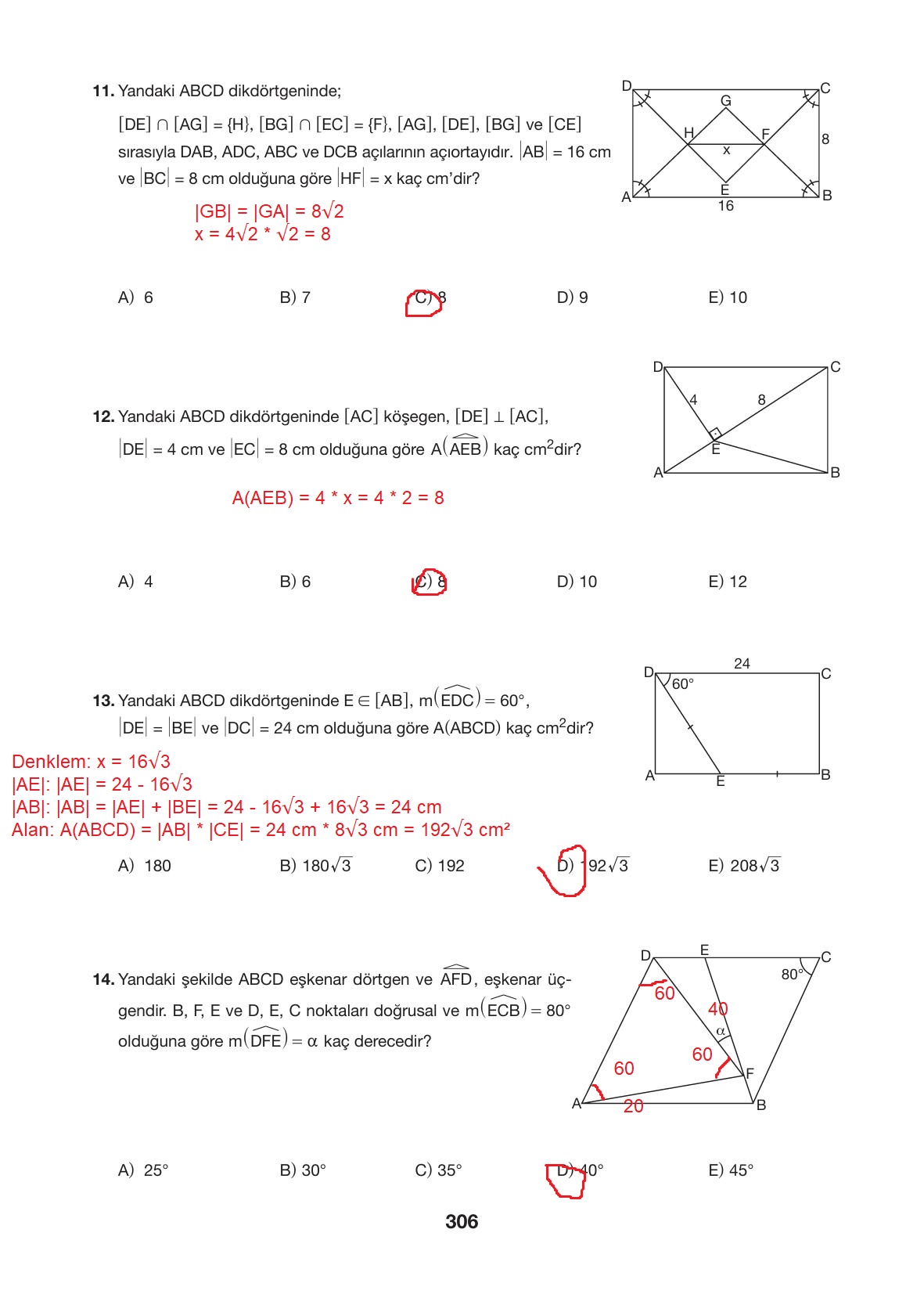 10. Sınıf Hecce Yayıncılık Matematik Ders Kitabı Sayfa 306 Cevapları